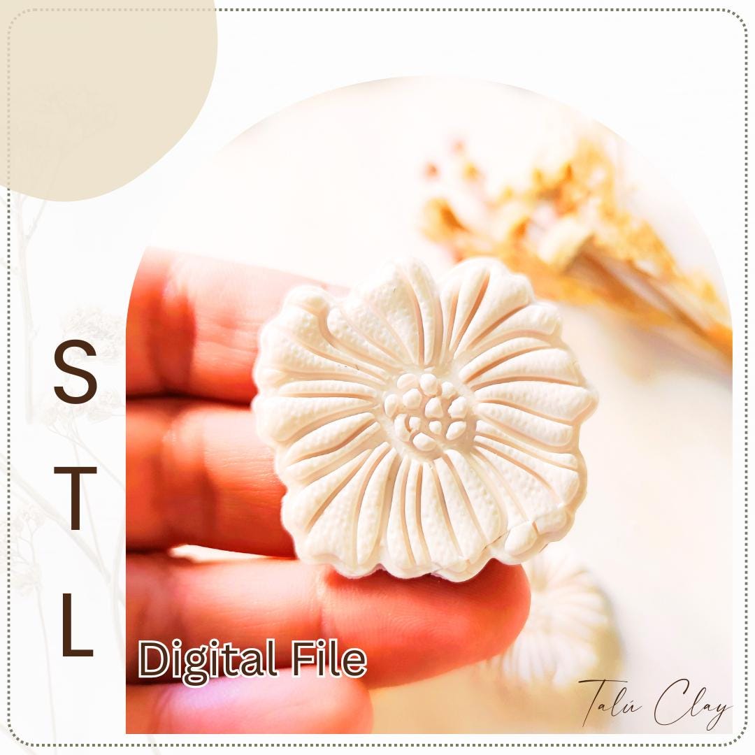 Flower Digital STL File Polymer Clay Cutter, Stl Clay Cutter File, Earring clay cutter, Instant Download, STL file for 3D Printer