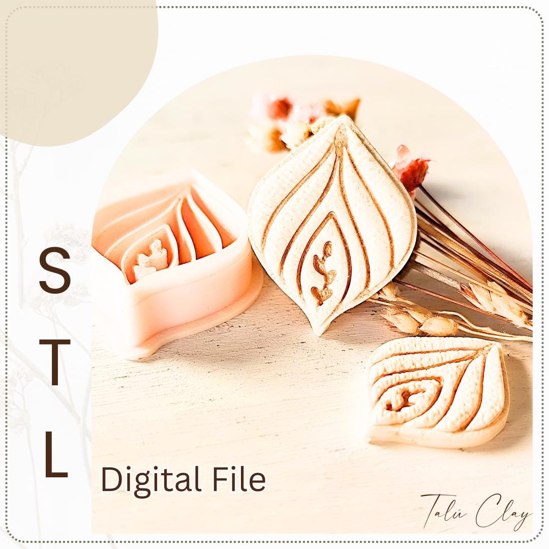 Flower Petal Digital STL File Polymer Clay Cutter, Stl Clay Cutter File, Earring clay cutter, Instant Download, STL file for 3D Printer