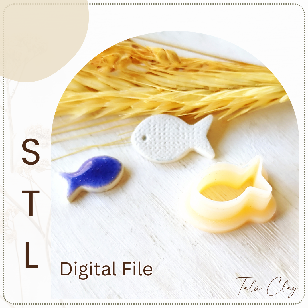 Fish Digital STL File Polymer Clay Cutter, Clay Cutter File, Earring clay cutter, Instant Download