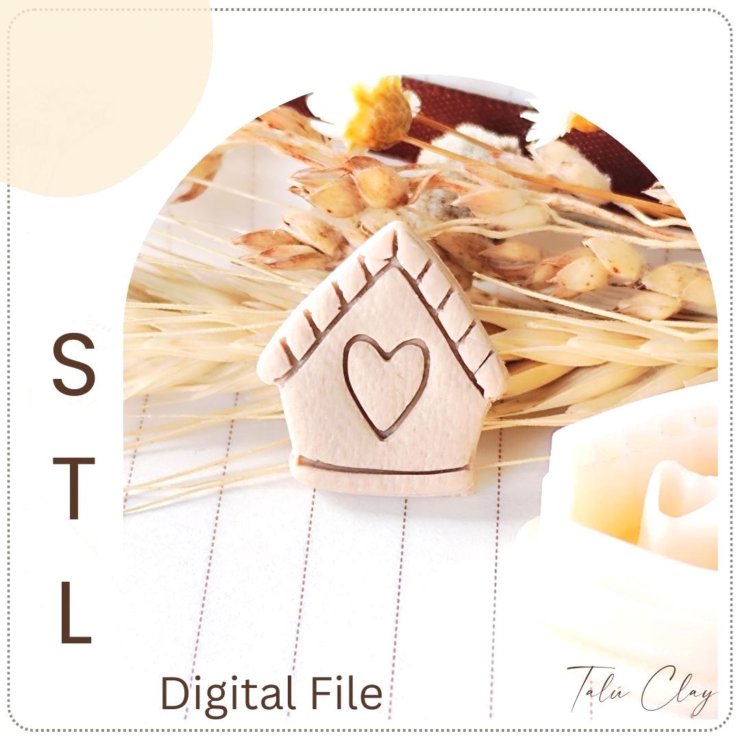 Little House Digital STL File Polymer Clay Cutter, Book Clay Cutter File, Earring clay cutter, Instant Download, STL file for 3D Printer
