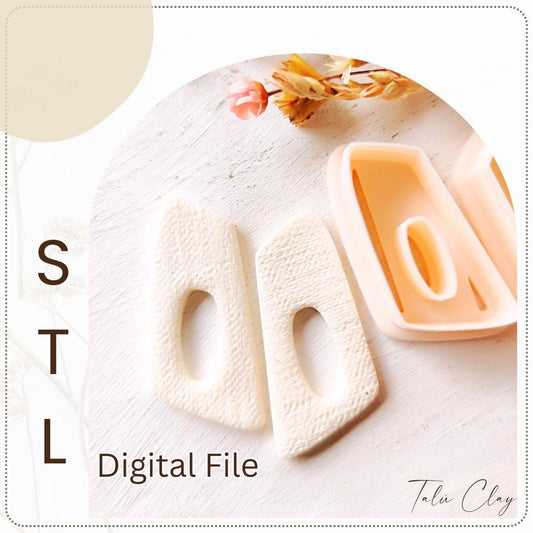 Organic Round Set Digital STL File Polymer Clay Cutter, Clay Cutter File, Earring clay cutter,  Instant Download, STL file for 3D Printer
