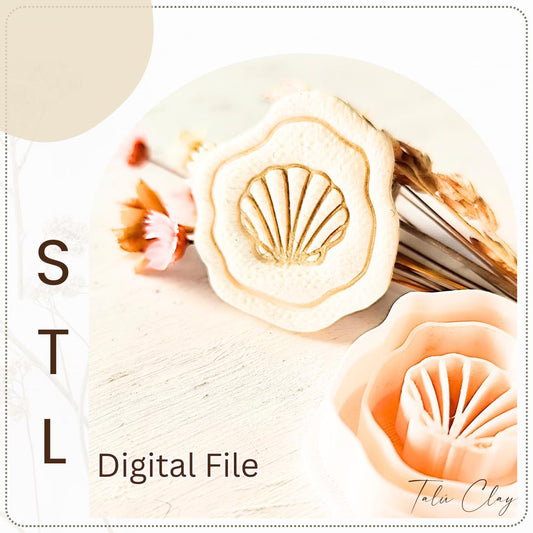 Organic Shell  Digital STL File Polymer Clay Cutter, Stl Clay Cutter File, Earring clay cutter,  Instant Download, STL file for 3D Printer