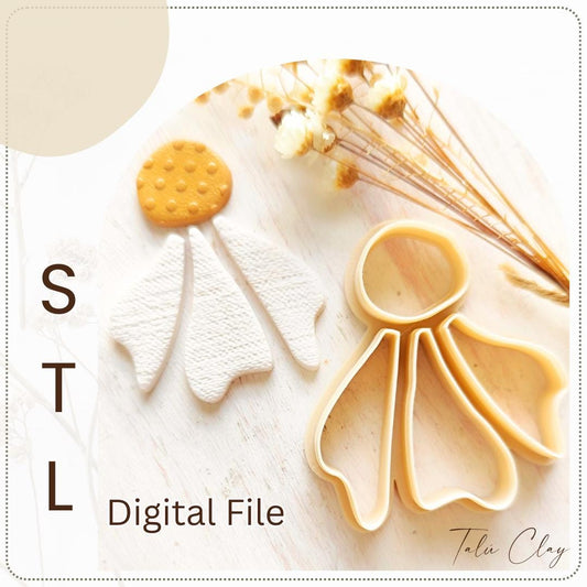 Flower Digital STL File Polymer Clay Cutter, Stl Clay Cutter File, Earring clay cutter,  Instant Download, STL file for 3D Printer