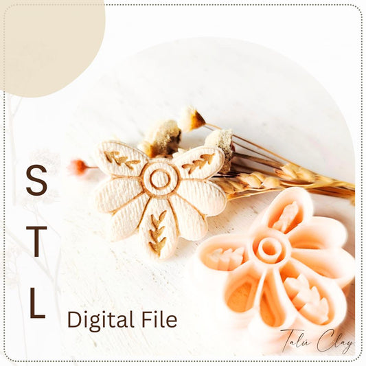 Flower Digital STL File Polymer Clay Cutter, Stl Clay Cutter File, Earring clay cutter,  Instant Download, STL file for 3D Printer