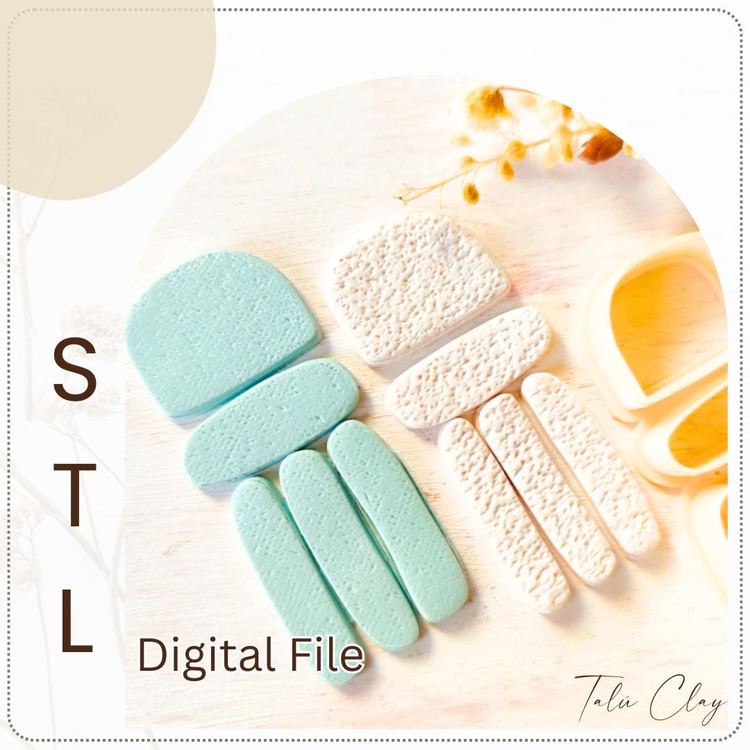 GEOMETRIC Set STL File Polymer Clay Cutter, Clay Cutter File, Earring clay cutter,  Instant Download, STL file for 3D Printer