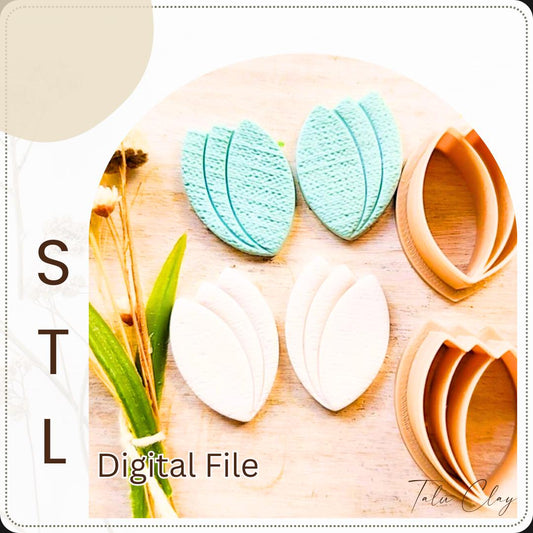 Petals Digital STL File Polymer Clay Cutter, Stl Clay Cutter File, Earring clay cutter,  Instant Download, STL file for 3D Printer