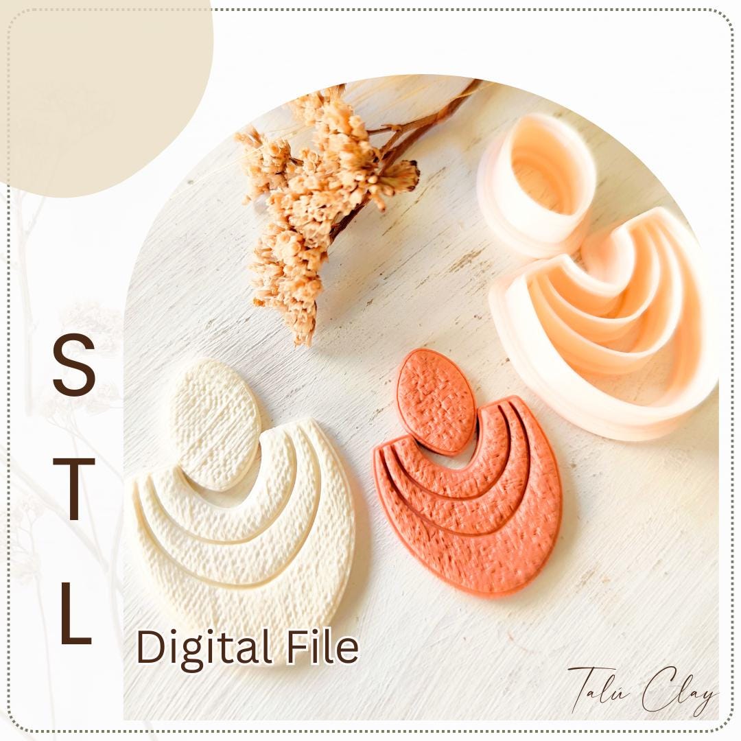 GEOMETRIC Set Digital STL File Polymer Clay Cutter, Clay Cutter File, Earring clay cutter,  Instant Download, STL file for 3D Printer