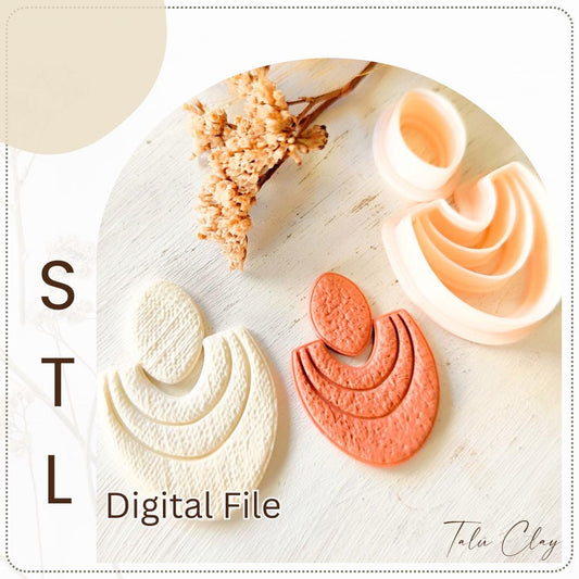 GEOMETRIC Set Digital STL File Polymer Clay Cutter, Clay Cutter File, Earring clay cutter,  Instant Download, STL file for 3D Printer