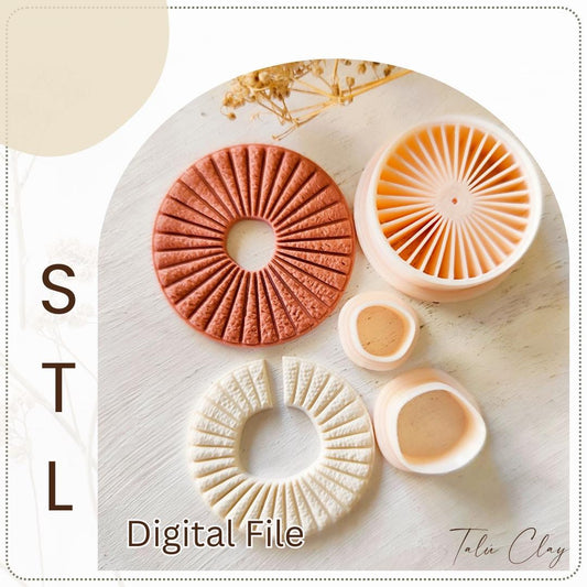 Organic Round Set Digital STL File Polymer Clay Cutter, Clay Cutter File, Earring clay cutter,  Instant Download, STL file for 3D Printer