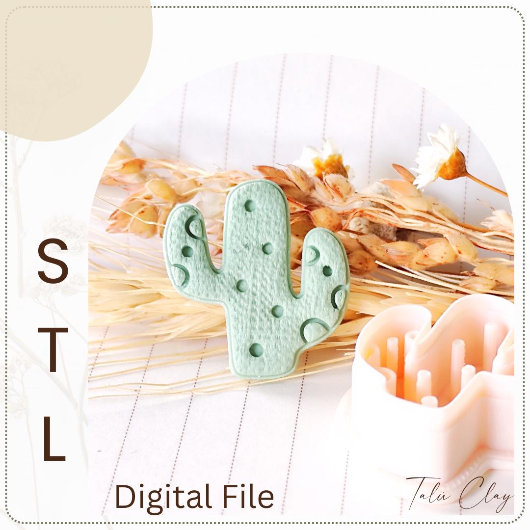 CACTUS Digital STL File Polymer Clay Cutter, Stl Clay Cutter File, Earring clay cutter,  Instant Download, STL file for 3D Printer - Cactus