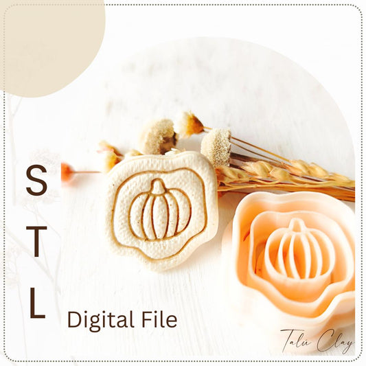 Pumpkin Digital STL File Polymer Clay Cutter, Stl Clay Cutter File, Earring clay cutter,  Instant Download, STL file for 3D Printer