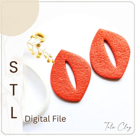 GEOMETRIC Leaf Style Digital STL File Polymer Clay Cutter, Clay Cutter File, Earring clay cutter,  Instant Download, STL file for 3D Printer