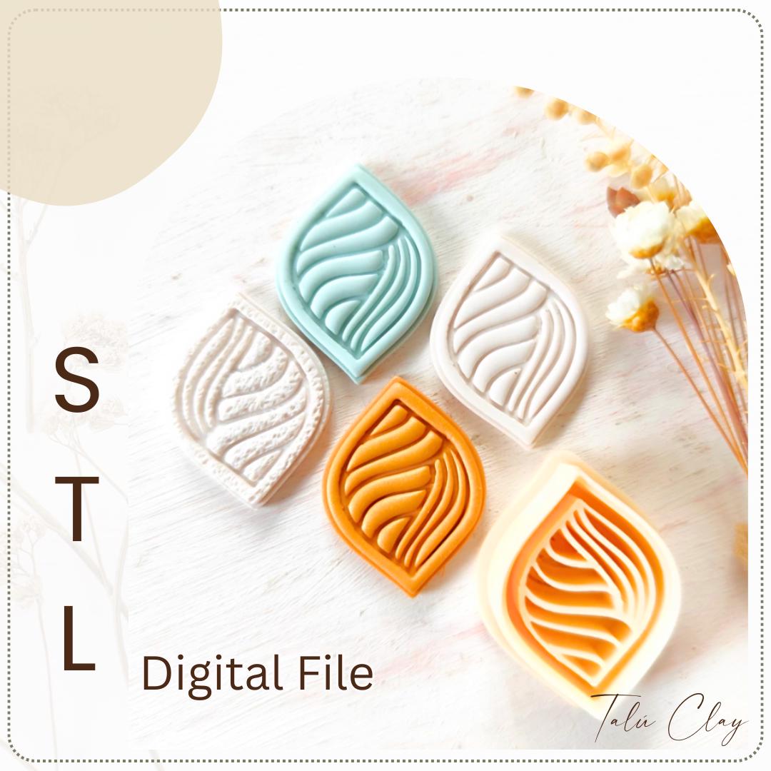 Embossing Leaf Digital STL File Polymer Clay Cutter, Stl Clay Cutter File, Earring clay cutter,  Instant Download, STL file for 3D Printer