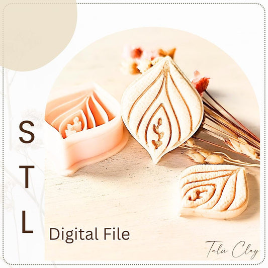 Flower Petal Digital STL File Polymer Clay Cutter, Stl Clay Cutter File, Earring clay cutter,  Instant Download, STL file for 3D Printer