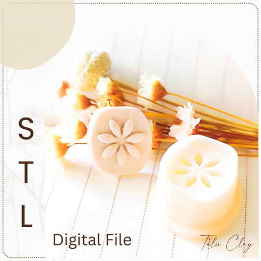 FLORAL EMBOSSING Digital STL File Polymer Clay Cutter, Clay Cutter File