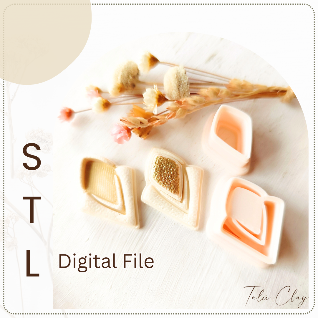 BEZEL Geometric SET Digital STL File Polymer Clay Cutter, Clay Cutter file