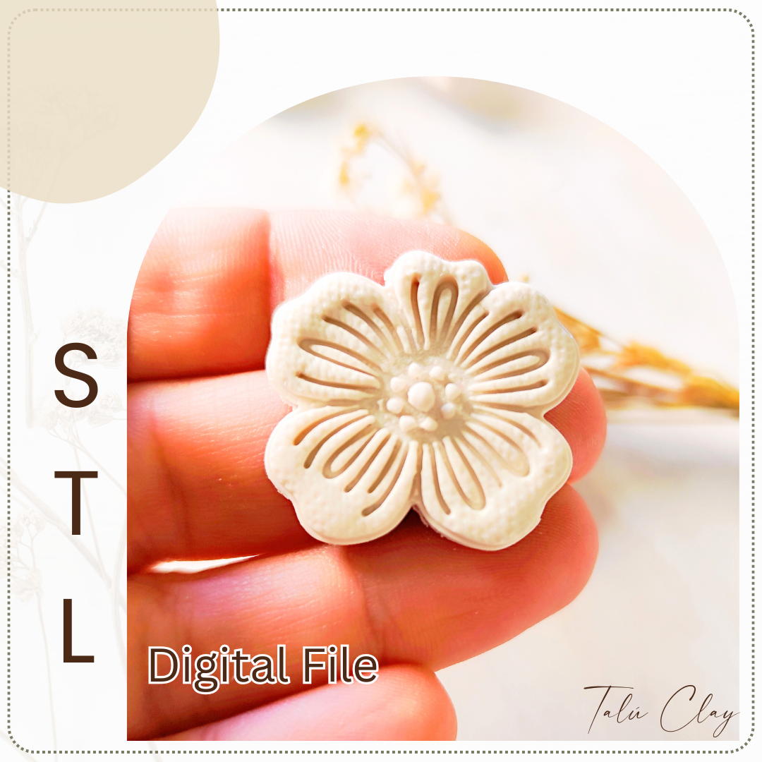 Flower Digital STL File Polymer Clay Cutter