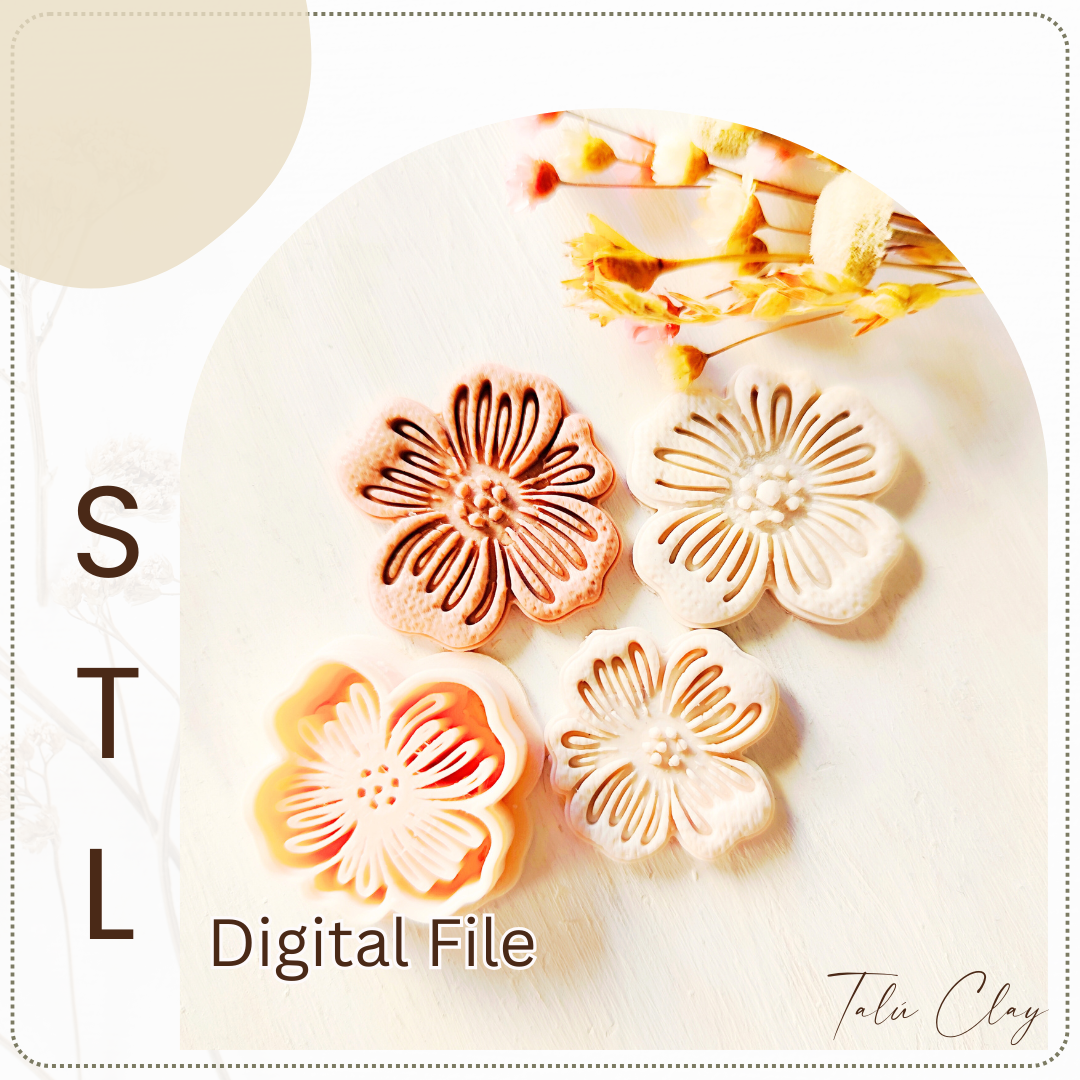 Flower Digital STL File Polymer Clay Cutter