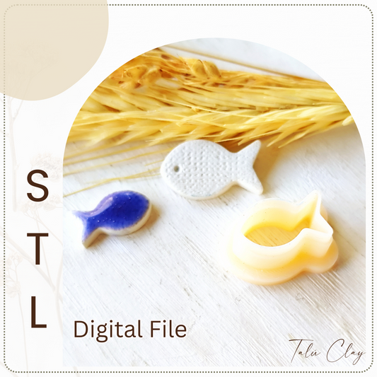 Fish Digital STL File Polymer Clay Cutter, Clay Cutter File, Earring clay cutter,  Instant Download