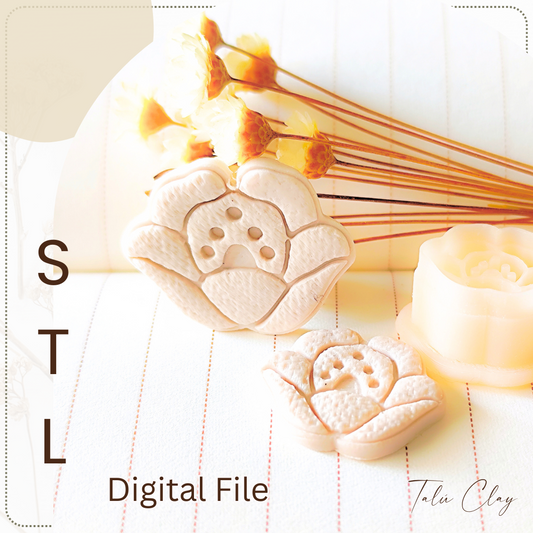 FLORAL EMBOSSING Digital STL File Polymer Clay Cutter, Clay Cutter File