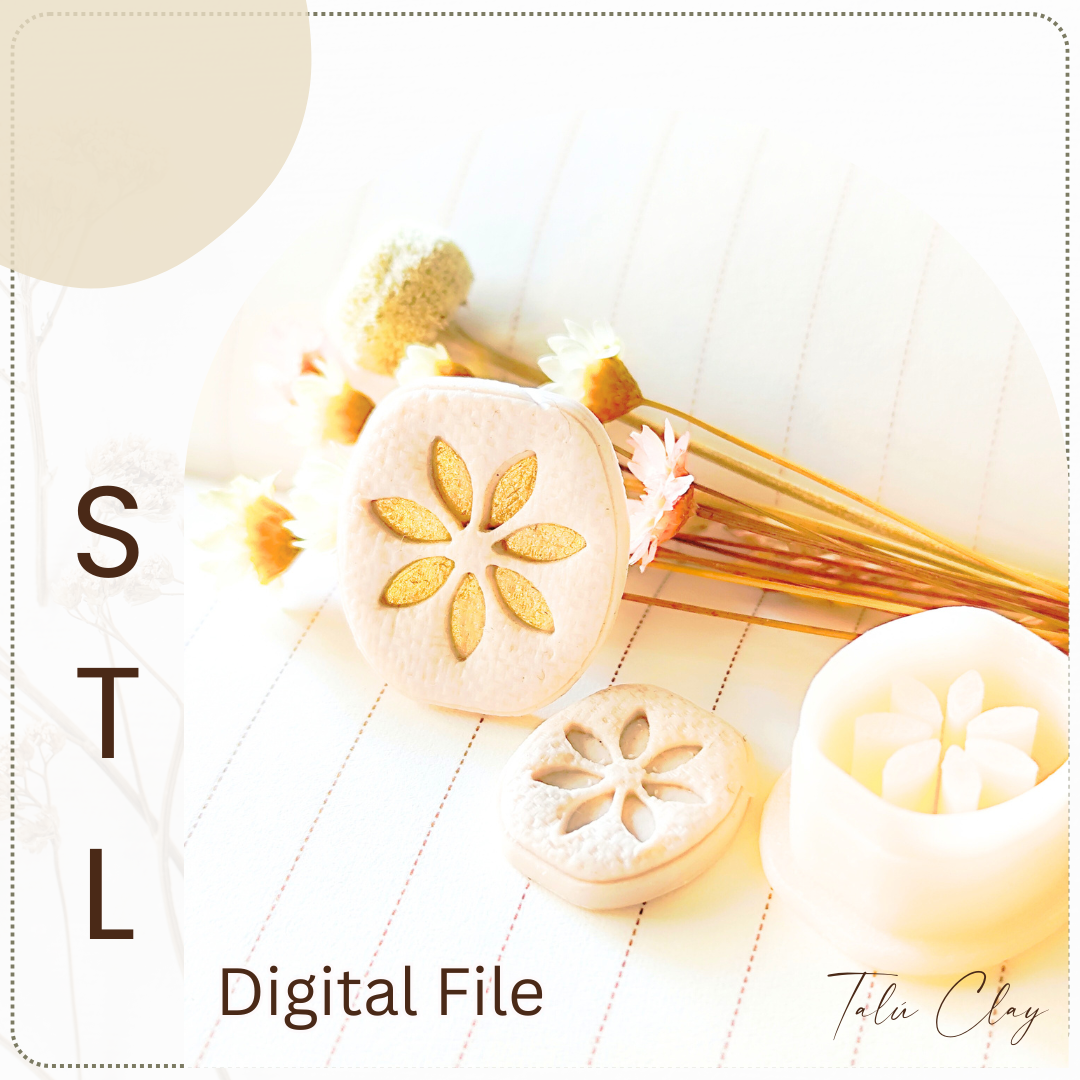 FLORAL EMBOSSING Digital STL File Polymer Clay Cutter, Clay Cutter File