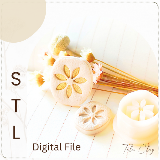 FLORAL EMBOSSING Digital STL File Polymer Clay Cutter, Clay Cutter File