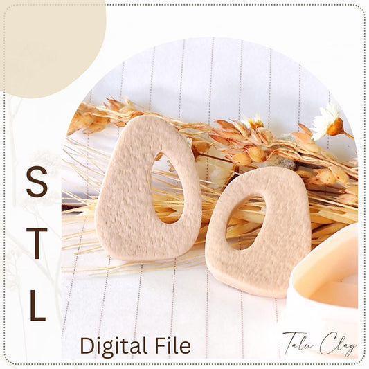 Organic Donut Digital STL File Polymer Clay Cutter, Clay Cutter File, Earring clay cutter,  Instant Download, STL file for 3D Printer