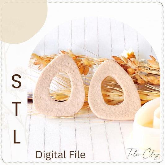 Organic Donut Digital STL File Polymer Clay Cutter, Clay Cutter File, Earring clay cutter,  Instant Download, STL file for 3D Printer