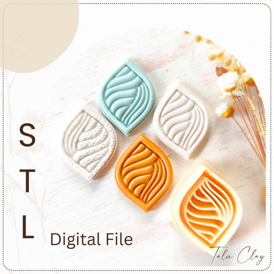 Embossing Leaf Digital STL File Polymer Clay Cutter, Stl Clay Cutter File, Earring clay cutter,  Instant Download, STL file for 3D Printer