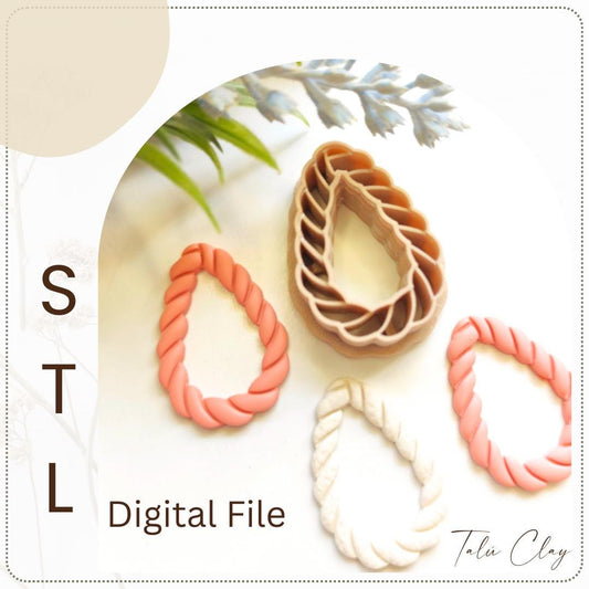 Embossing Drop Digital STL File Polymer Clay Cutter, Stl Clay Cutter File, Earring clay cutter,  Instant Download, STL file for 3D Printer