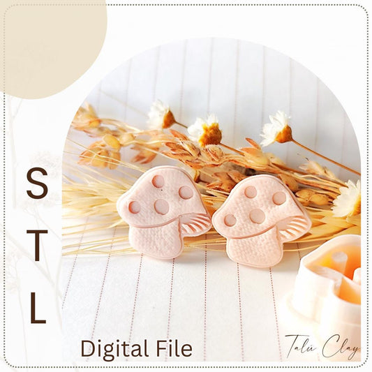 Mushroom Digital STL File Polymer Clay Cutter, Stl Clay Cutter File, Earring clay cutter,  Instant Download, STL file for 3D Printer
