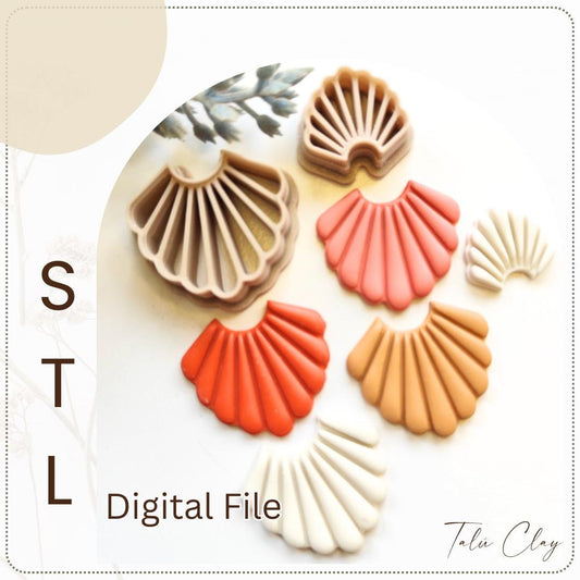 Shell  Digital STL File Polymer Clay Cutter, Stl Clay Cutter File, Earring clay cutter,  Instant Download, STL file for 3D Printer