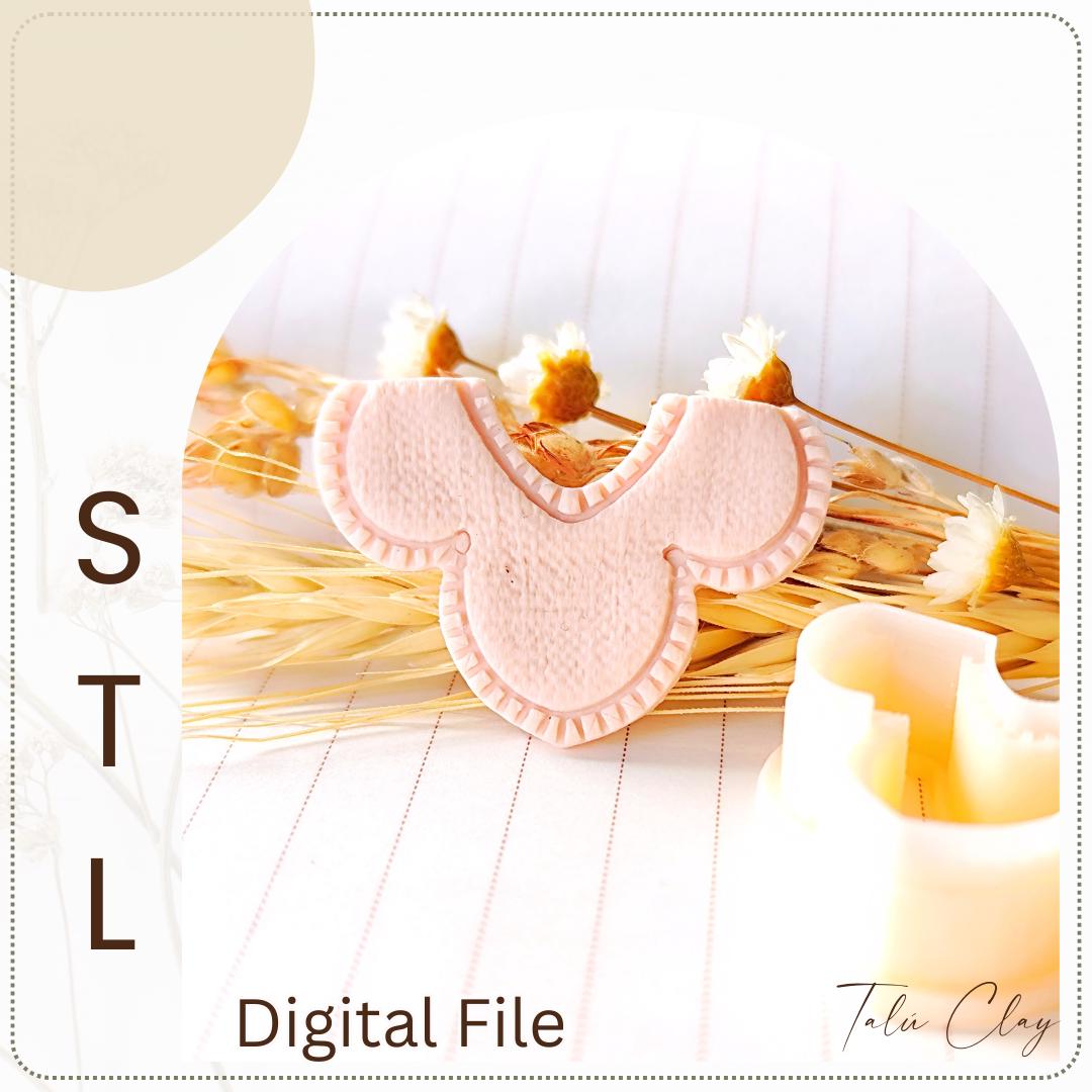 Boho Style Digital STL File Polymer Clay Cutter, Clay Cutter File, Earring clay cutter,  Instant Download, STL file for 3D Printer