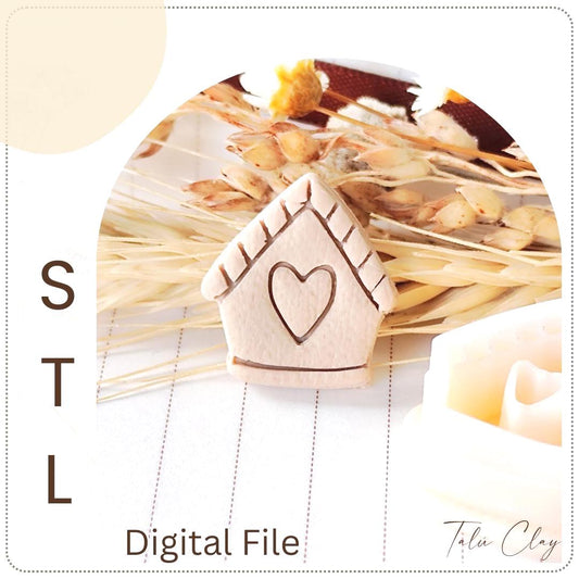 Little House Digital STL File Polymer Clay Cutter, Book Clay Cutter File, Earring clay cutter,  Instant Download, STL file for 3D Printer