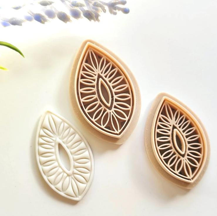 Boho Leaf Digital STL File Polymer Clay Cutter, Clay Cutter File, Earring clay cutter,  Instant Download, STL file for 3D Printer