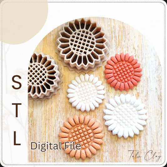 Sunflower Digital STL File Polymer Clay Cutter, Stl Clay Cutter File, Earring clay cutter,  Instant Download, STL file for 3D Printer