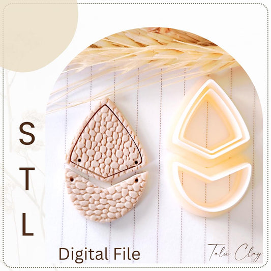Geometric SET Digital STL File Polymer Clay Cutter, Clay Cutter File, Earring clay cutter,  Instant Download, STL file for 3D Printer