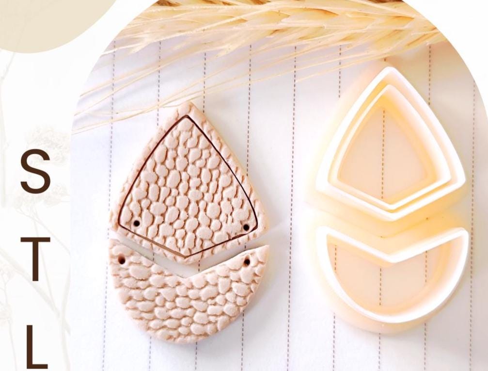 Geometric SET Digital STL File Polymer Clay Cutter, Clay Cutter File, Earring clay cutter,  Instant Download, STL file for 3D Printer