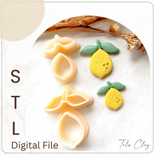 LEMON Digital STL File Polymer Clay Cutter, Stl Clay Cutter File, Earring clay cutter,  Instant Download, STL file for 3D Printer - Lemon