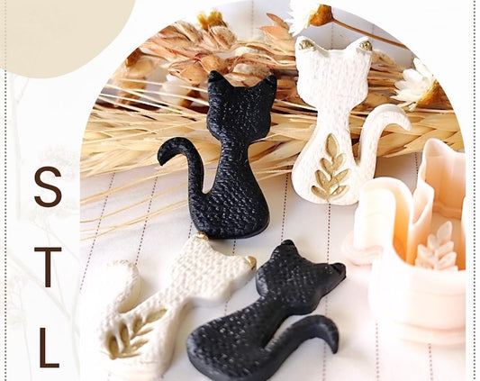 Two Cats Digital STL File Polymer Clay Cutter